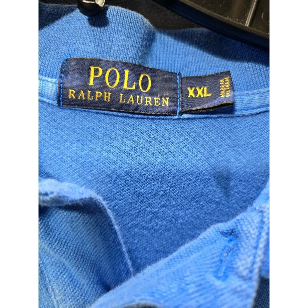 Ralph Lauren Polo Golf Mens Shirt Blue XXL Casual Yellow Pony Classic